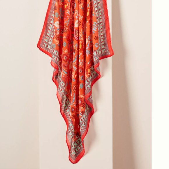 Anthropologie Coral Buttercup Bandana - Picture 2 of 4